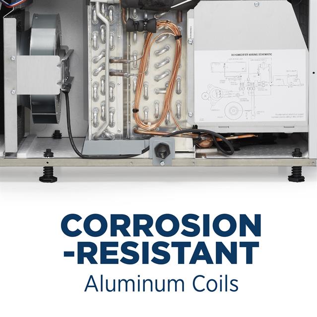 除湿机- 1850 - corrosionresistantcoils地下室狭小空隙